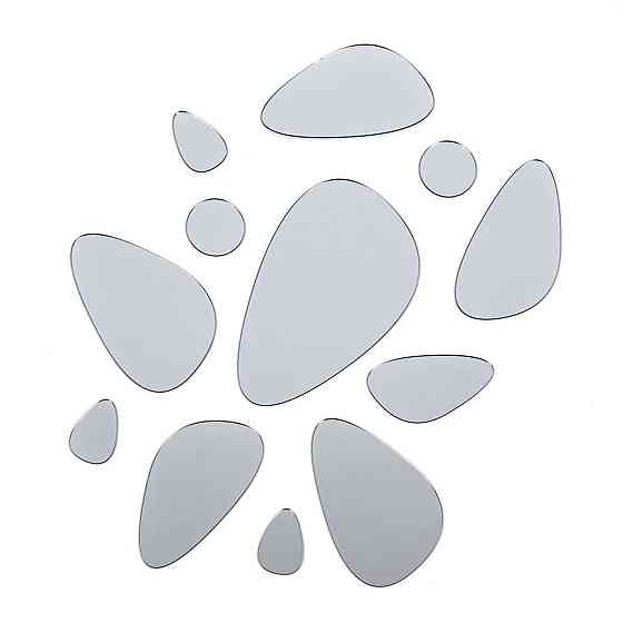 Серебряные зеркальные самоклеящиеся камушки, 12 шт Киев
