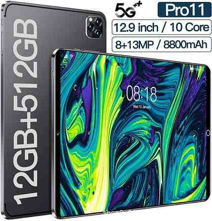 Планшет 10-дюймовый 12 гб /512 гб, Android 14, Процессор: Snapdragon888. Киев