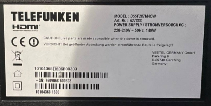 Телевизор: Telefunken , 55