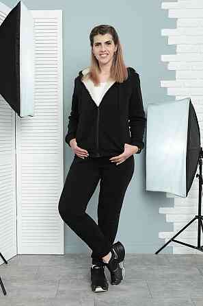 Зимовий спортивний костюм на хутрі "Nord" оптом | Батал Чорний, 50-52 Київ