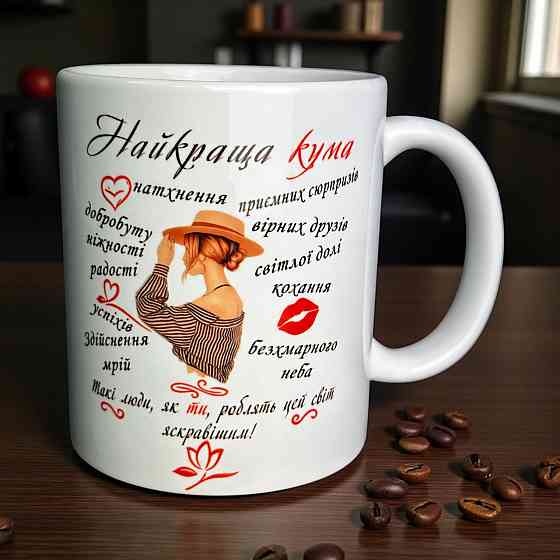 Чашка “Лучшая кума – вдохновение, любовь и радость” Городище