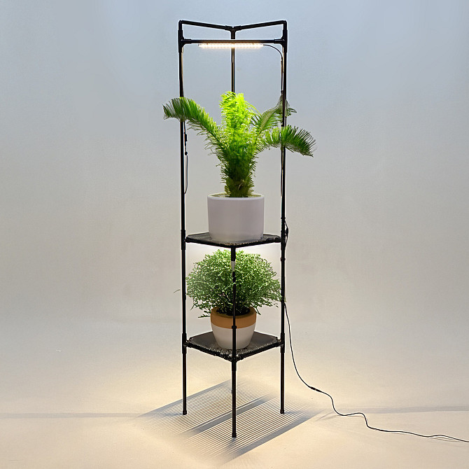Полка  для цветов с подсветкой Cornetta Light. Угловая напольная высокая подставка для растений с фи Бориспіль - фото 1