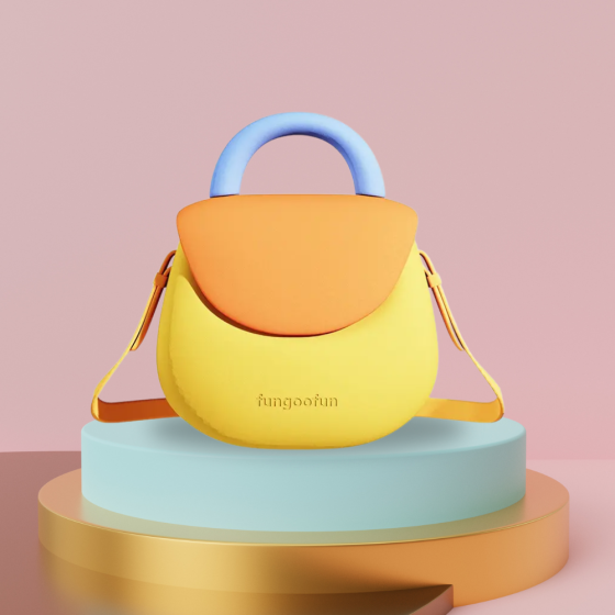 Сумочка силиконовая клатч женский на ремешке с ручками водонепроницаемая сумка Fungoofun, желтая с оранжевым Каменец-Подольский