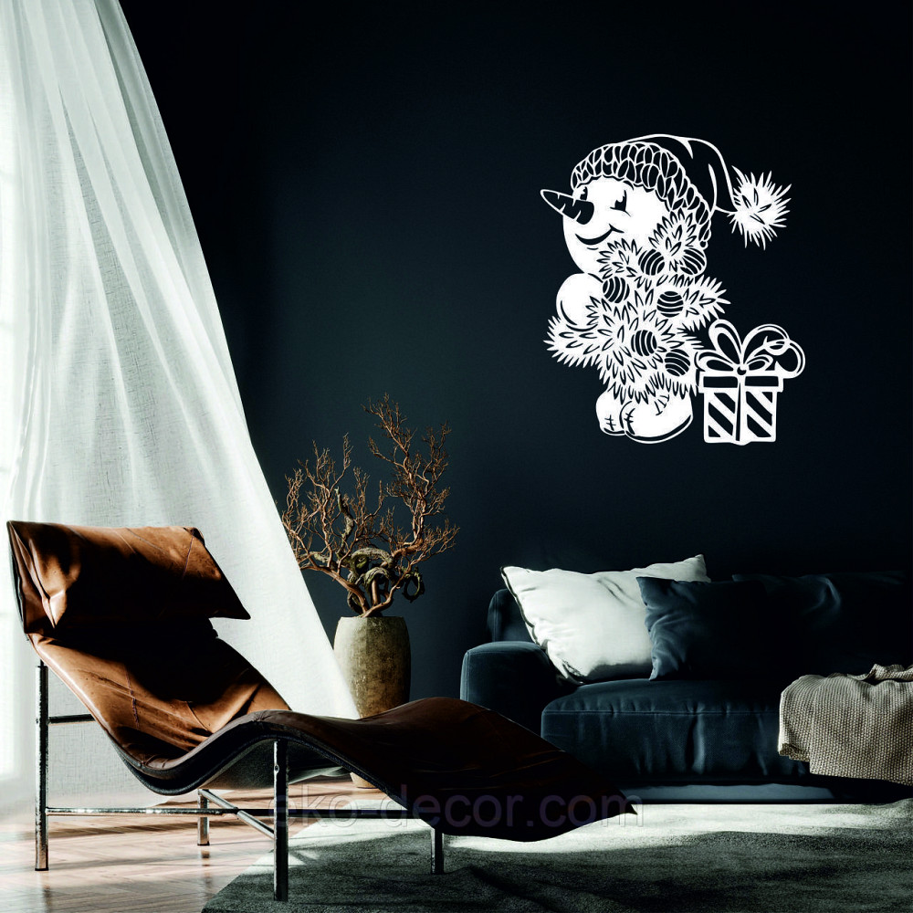 Декоративное настенное Панно «Снеговик», Декор на стену 70*59 см, Белый Киев - изображение 3