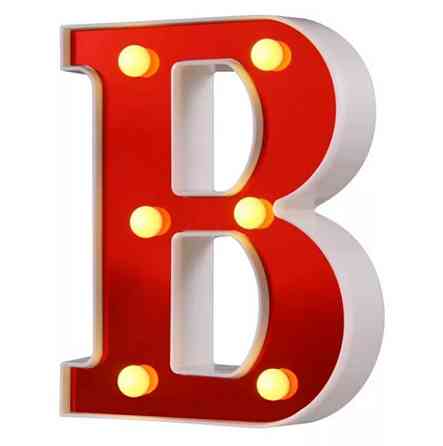 Объемная буква В led маленькая 16 на 14 см красный Киев