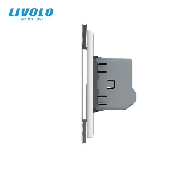 LIVOLO Сенсорний прохідний/перехресний вимикач 3 сенсора (1-2) LIVOLO білий матове скло Коломия