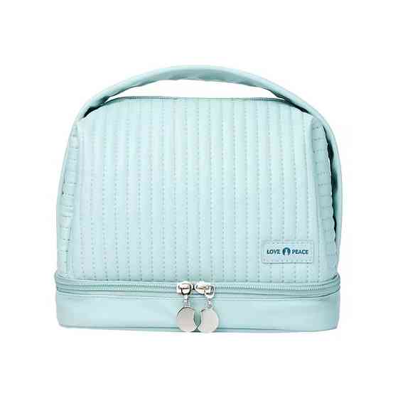 Косметичка для пренадлежностей из искусственной кожи для макияжа,голубая Каменец-Подольский