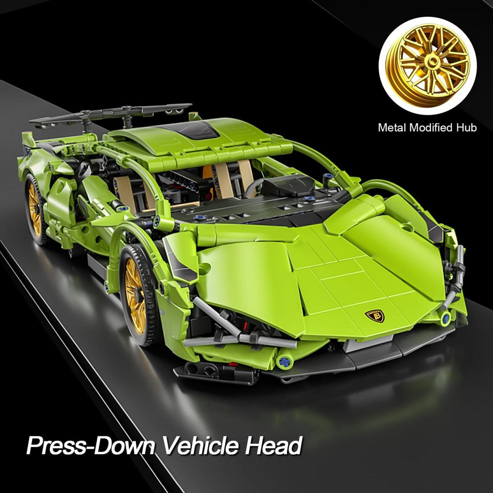Конструктор Technik Lamborghini Sián Green FKP 37, 1280 деталей сумісний з lego-лого Київ - фото 3