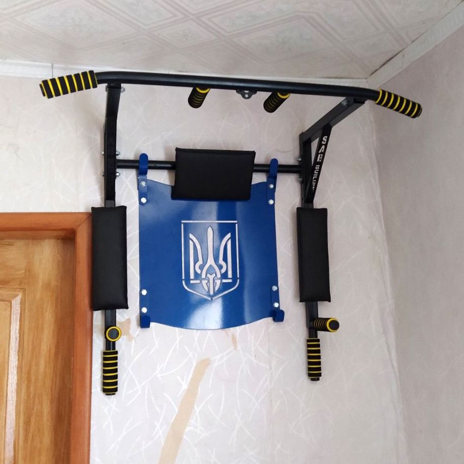Турнік із трезубцем, турнік 4 в 1 з гербом України настінний із брусами Харків - фото 2
