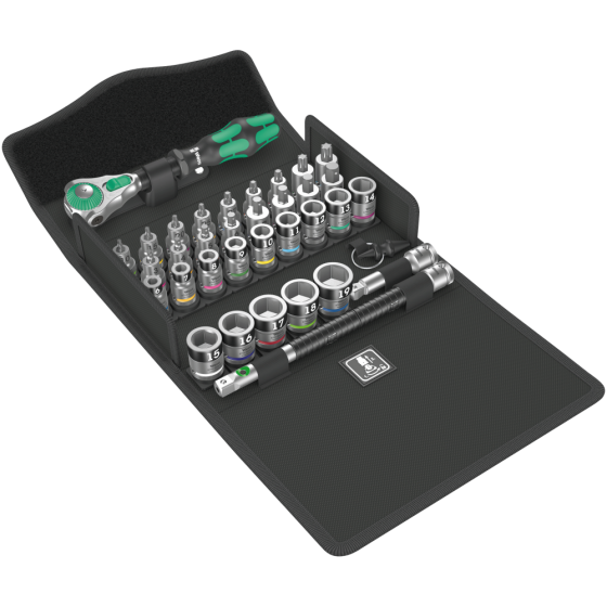 Набір торцевих головок з тріскачкою, подовжувачем 3/8" 35од. Wera Zyklop Speed 8100 SB All-in 05004090001 Одеса