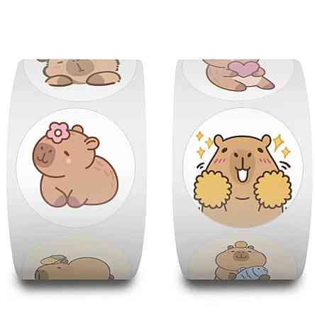 Наклейки капибара 500 шт набор стикеров милые животные для телефона ноутбука скрапбукинга Киев