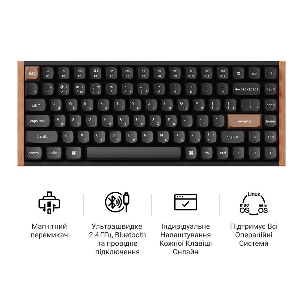 Клавіатура бездротова Keychron K2 HE Magnetic Switch Black RGB (K2H-F1-UA) ( 27398 ) Харьков - изображение 8
