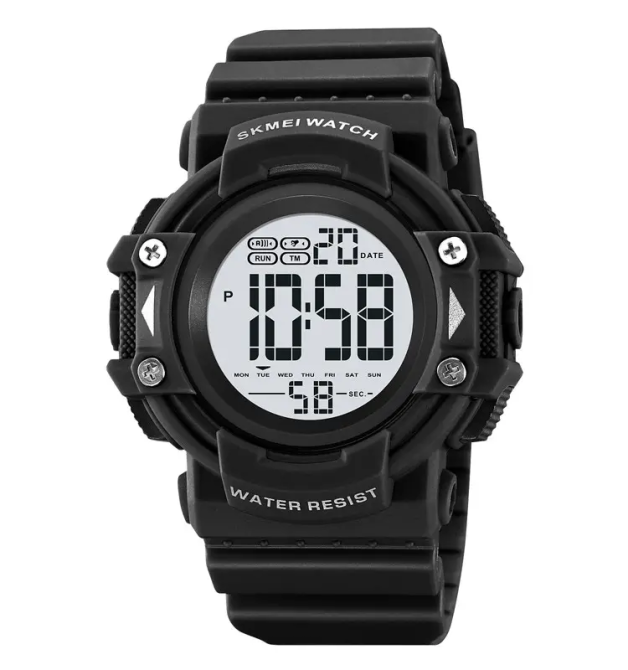 Годинник чоловічий спортивний наручний Skmei 2195 (Чорний з білим циферблатом) Київ - фото 1