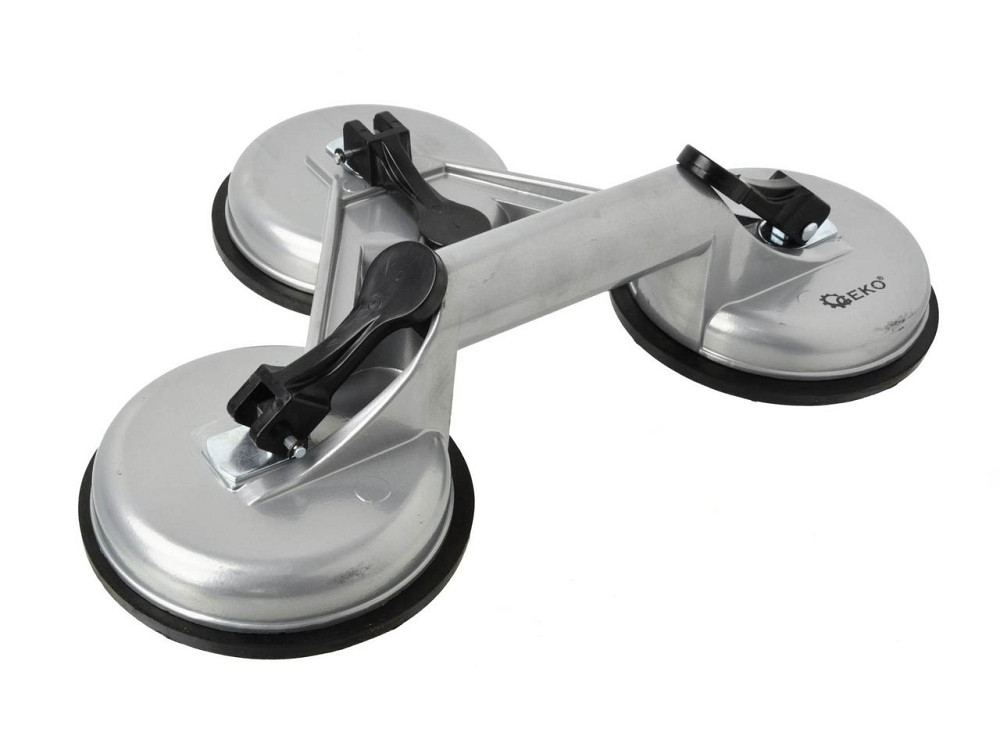Присоска для скла вакуумна алюмінієва потрійна 115мм вантажопід'ємністю 130кг "GeKo" Київ - фото 1