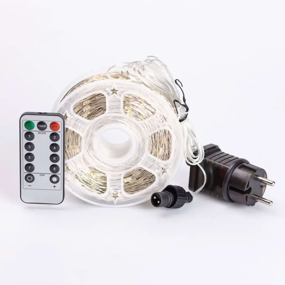 Гірлянда "Роса" на пульті, 200 м, 2000 LED, білий провід Київ - фото 6