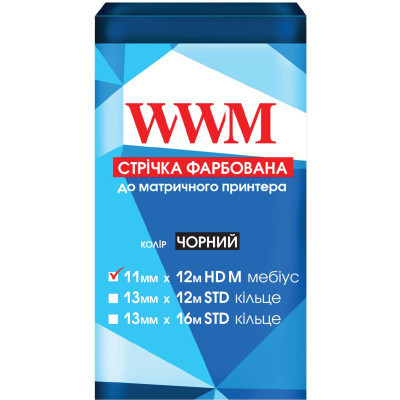 Лента к принтерам 11мм х 12м HD (Л.) Black WWM (R11.12HM) Винница - изображение 1
