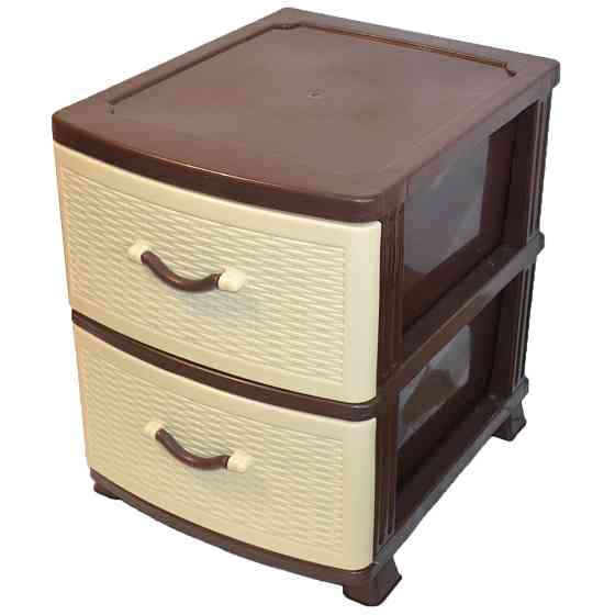 Комод пластиковий Efe Plastics 2 ящики 48х46х38 ротанг бежевий. Ефе пластик Одеса