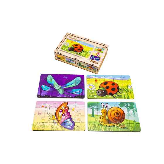 Дерев’яний дитячий пазл 4в1 "Комахи" Puz-59557, 80 елементів Вінниця
