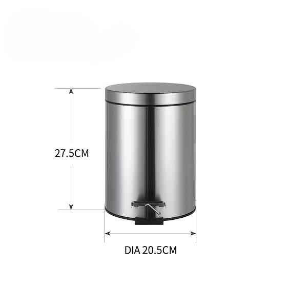 Мусорное ведро с плавным закрытием круглое Zerix Solo-TC0205 SS Color 5л цвет нержавейка антипалец (ZX5888) Черновцы
