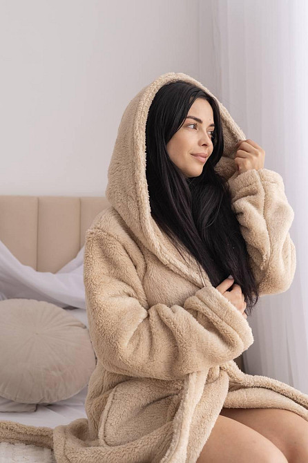 Жіночий халат Теді з махри велсофт Бежевий, L/XL Харків - фото 3