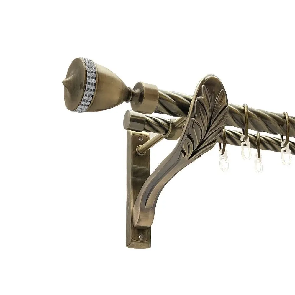 Карниз Orvit Етернія металевий дворядний ретро скручена труба кільце металеве Антик 25\19 мм 300 см (00-00018435) Львів - фото 1