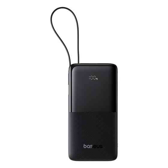 Зовнішній акумулятор Baseus Bipow 2 Digital Display Power Bank With Built-in USB-C Cable 20000mah 20W Cluster Black Київ