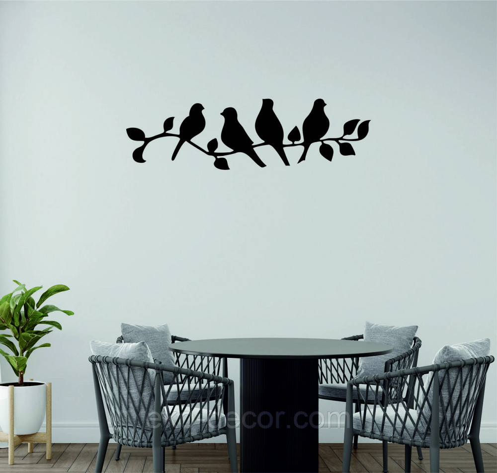 Декоративне настінне Панно  «Птахи» , Декор на стіну 70*20 см, Чорний Київ - фото 4