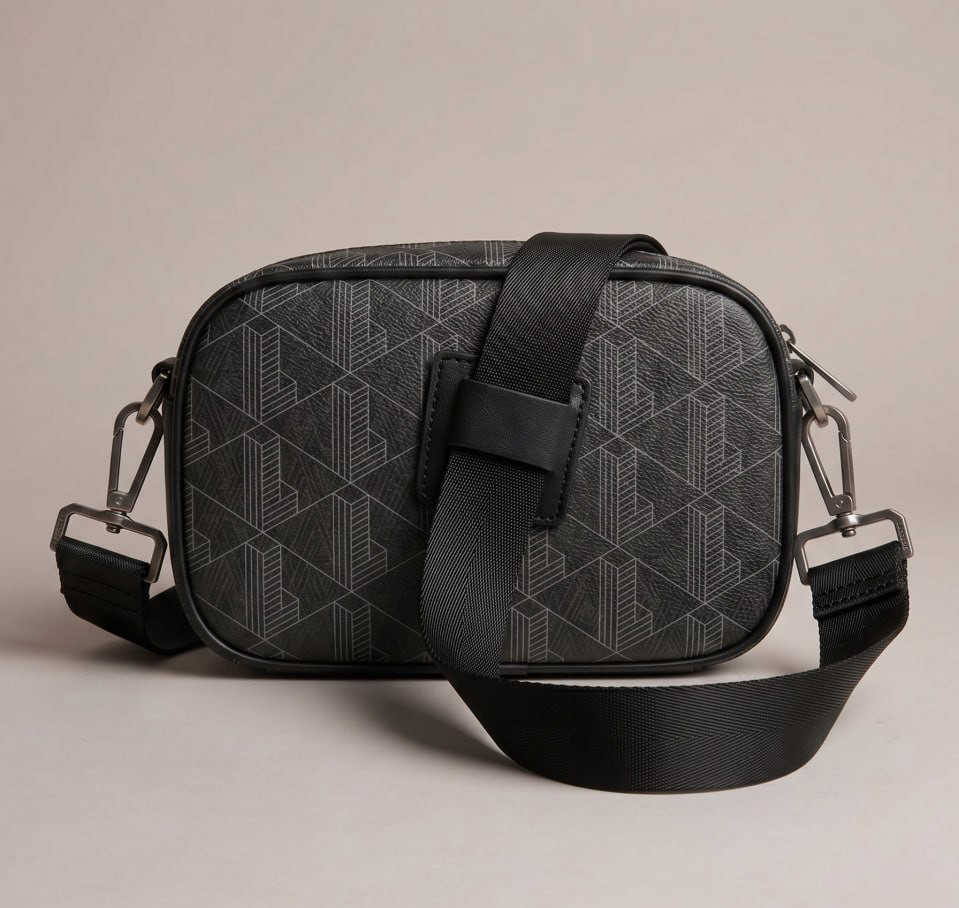 Чоловіча брендова сумка, барсетка на плече Lacoste (3650) black Київ - фото 2