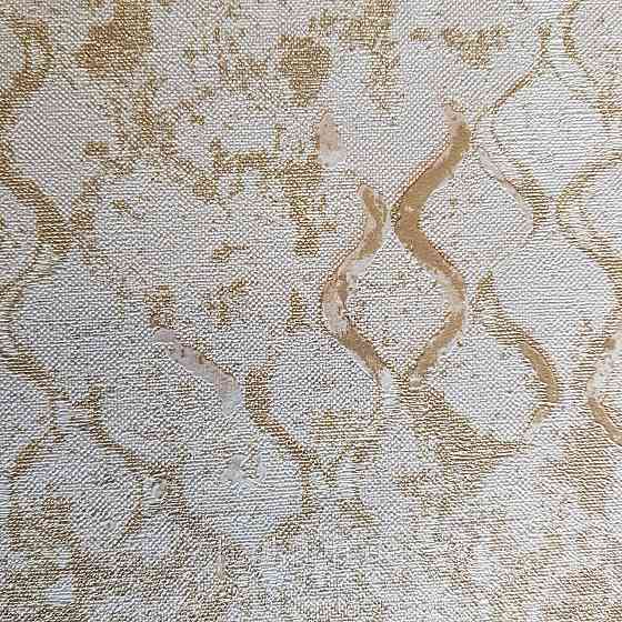 Обои метровые винил на флизелине Decowall Retro геометрия абстракция под старину волны золотистые молочные Киев