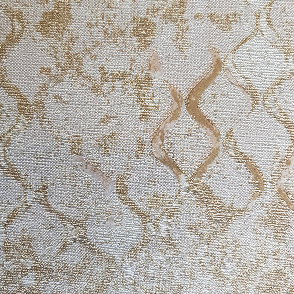 Обои метровые винил на флизелине Decowall Retro геометрия абстракция под старину волны золотистые молочные Киев - изображение 1