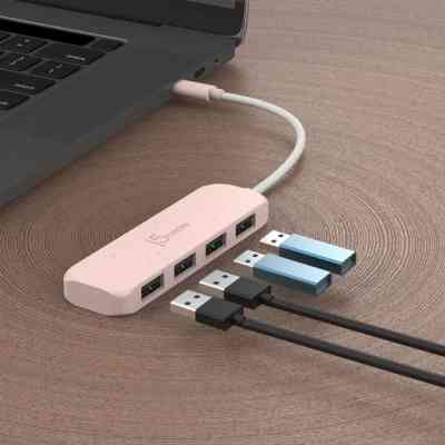 Концентратор J5create USB-C to 4xUSB-A 3.2 10Gbps rose (JCH341ER-N) Винница