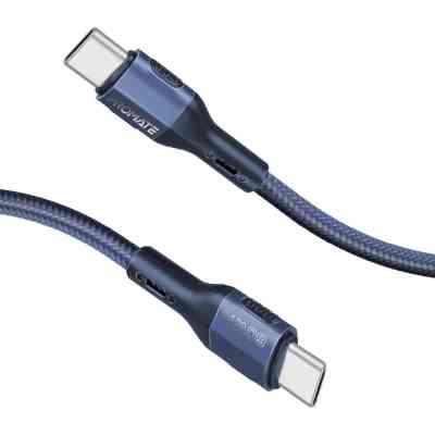 Дата кабель USB-C to USB-C 1.2m 60W PD FletchLink-CC blue Promate (fletchlink-cc.blue) Винница