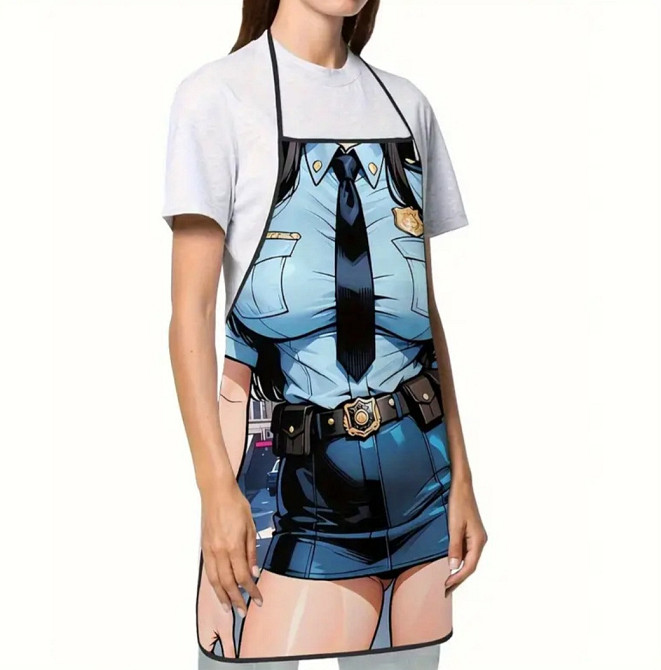 Фартух з приколом для жінок – жінка в поліцейській формі 72 на 53 см різнобарвний Київ - фото 2