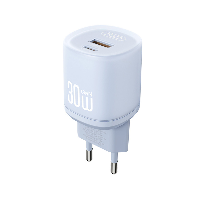 Мережевий зарядний пристрій XO L151 30W 1USB-A+1USB-C синій Львів - фото 1