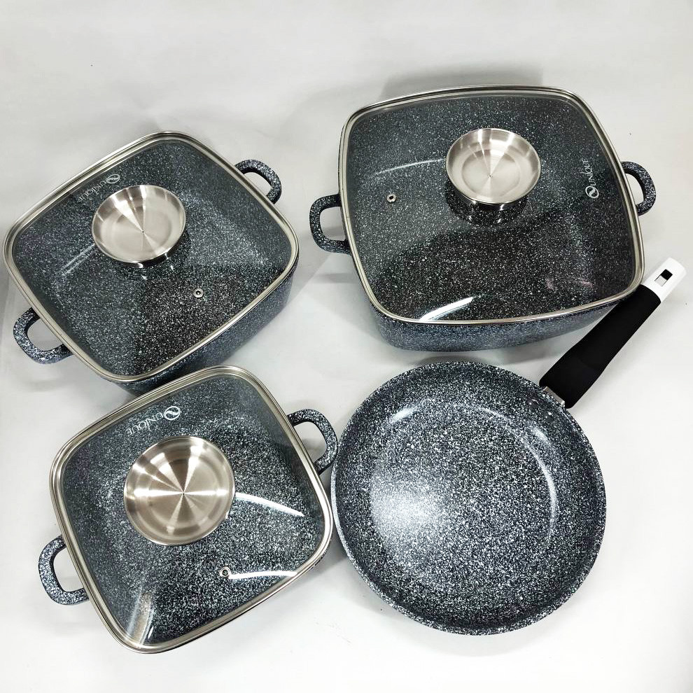 Набір посуду з мармуровим покриттям для дому, Набір кухонний мармуровий кухонний гранітний ZH-55 Івано-Франківськ - фото 10