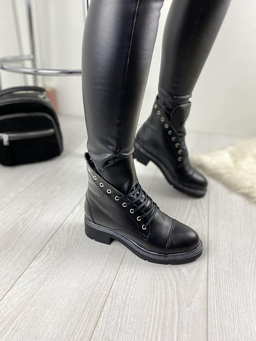 Черевики жіночі D and V чорні натуральна шкіра зима висота 13см розмір 36р. (3032) Коломыя - изображение 4