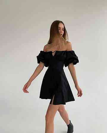 Женское легкое романтическое мини платье из хлопка. 44/46, Черный Одесса