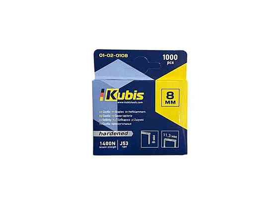 Скобы каленые 8 мм, оцинкованные, 1000 шт 01-02-0108 ТМ Kubis Solmir Киев
