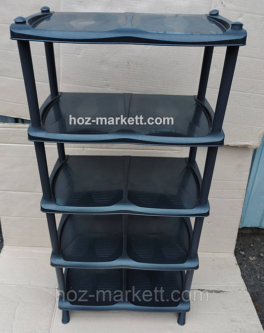 Полиця для взуття на 5 ярусів чорна еліфція Харків - фото 2