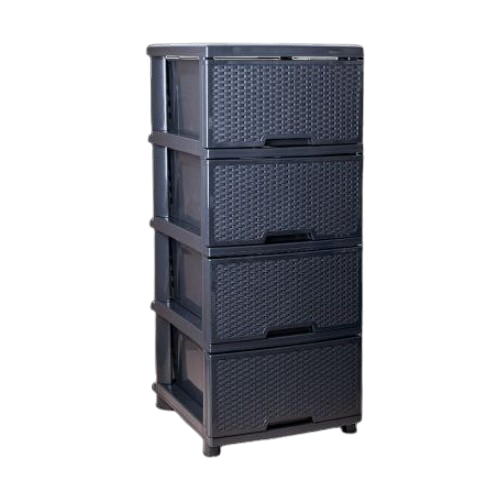 Комод на 4 шухляди 46*39*96см пластик Ротанг граніт Алеана Житомир - фото 1