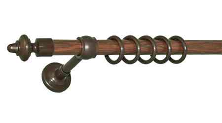 Карниз трубчастий фурнітура пластик Ø 28 мм (горіх) 2.4, 2 Бровари