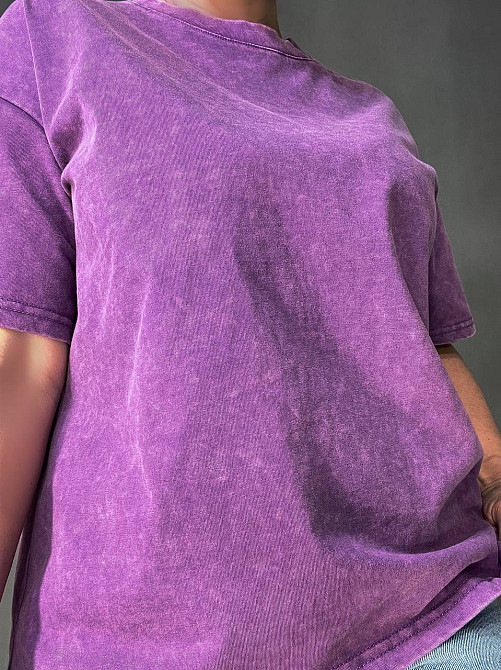 Футболка жіноча A-N 26662 тай-дай варена базова універсальна, фіолетовий, one size Одеса - фото 8