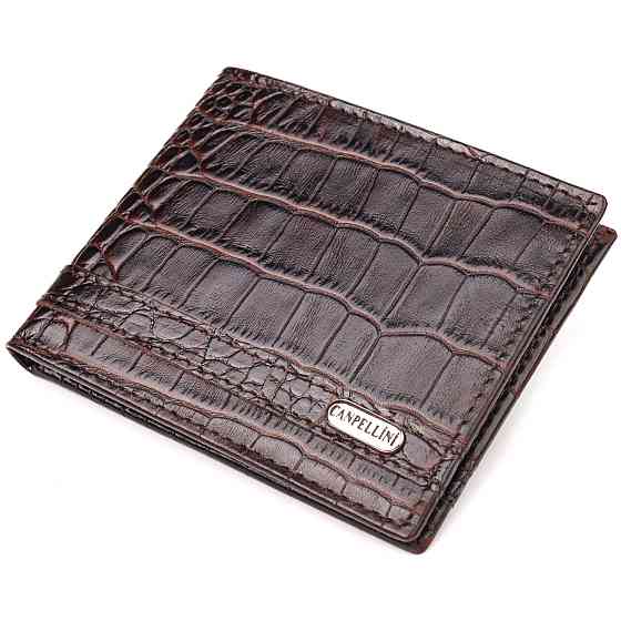 Зажим из натуральной фактурной кожи CANPELLINI 21519 Коричневый Киев