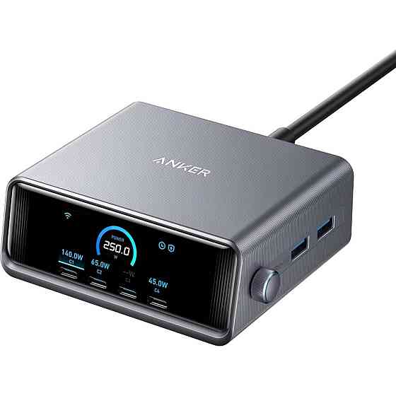 Мережевий зарядний пристрій Anker GaNPrime 250 W 4xUSB-C PD, 2xUSB-A Black (A2345341) ( 19322 ) Харків