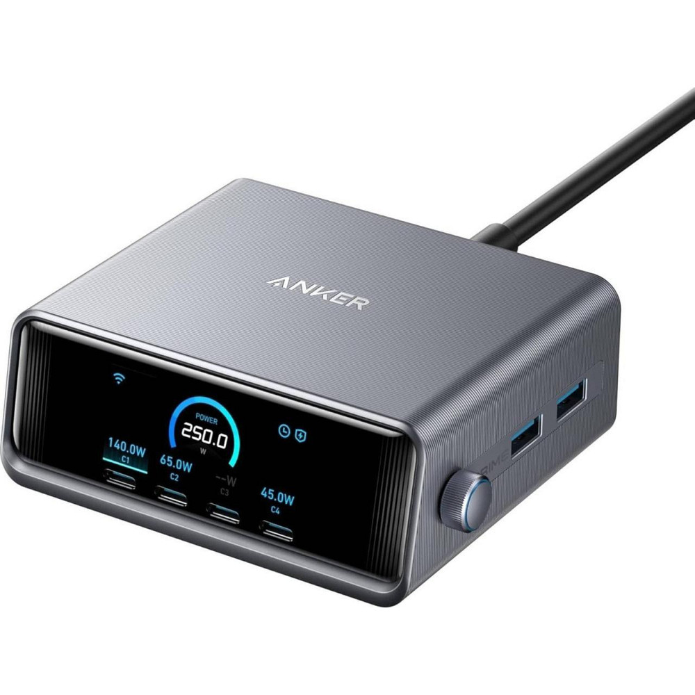 Мережевий зарядний пристрій Anker GaNPrime 250 W 4xUSB-C PD, 2xUSB-A Black (A2345341) ( 19322 ) Харьков - изображение 1