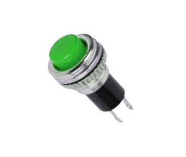 Кнопка нажимная DS-316, OFF-(ON), 0,5А, зеленый Полтава - изображение 1