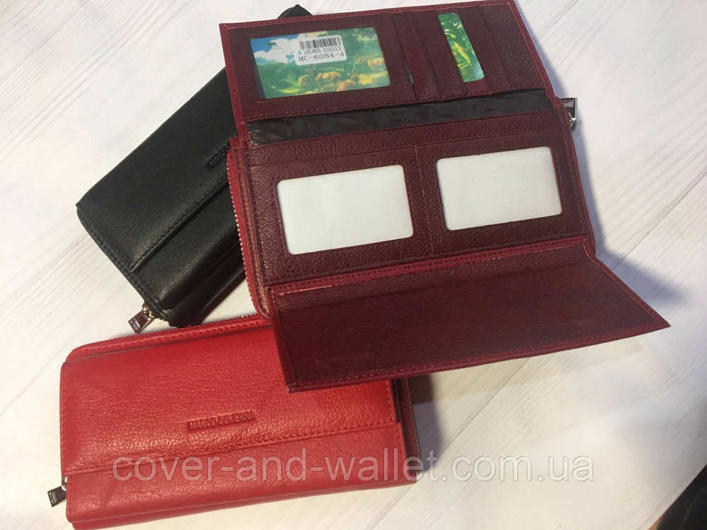 Бордовий жіночий гаманець на блискавці на багато карток Marco Coverna MC 6054 Київ - фото 9