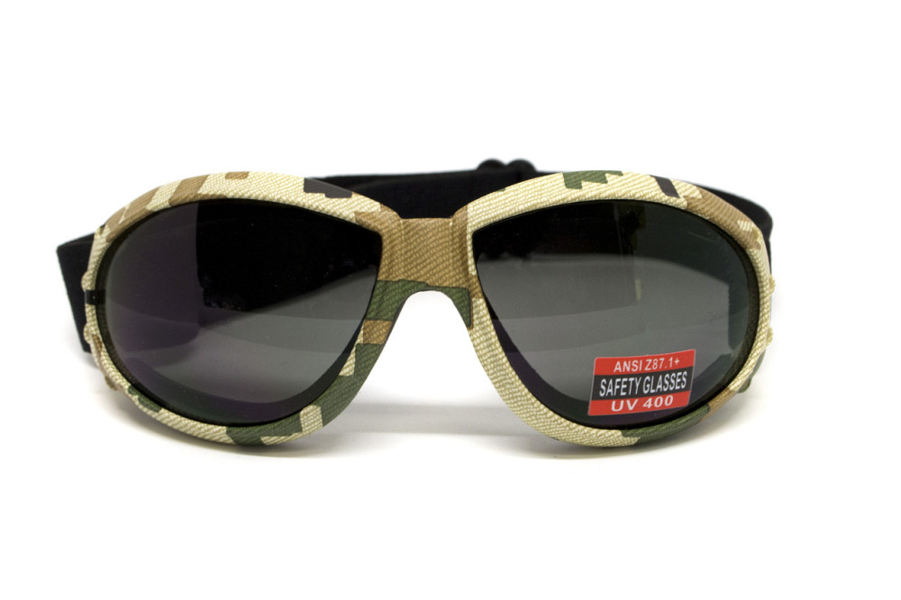 Окуляри захисні з ущільнювачем Global Vision Eliminator Camo Pixel (gray), сірі в камуфльованій оправі Запорожье - изображение 4