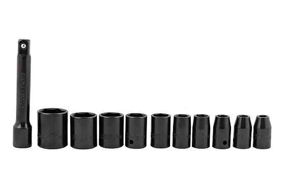 Гайковерт ударний пневматичний WERTVOLL 1/2" 7000 об/хв 215 л/хв 6.3 bar 340 Нм реверс TPR покриття корпусу кейс з насадками PN-2011 Коломыя