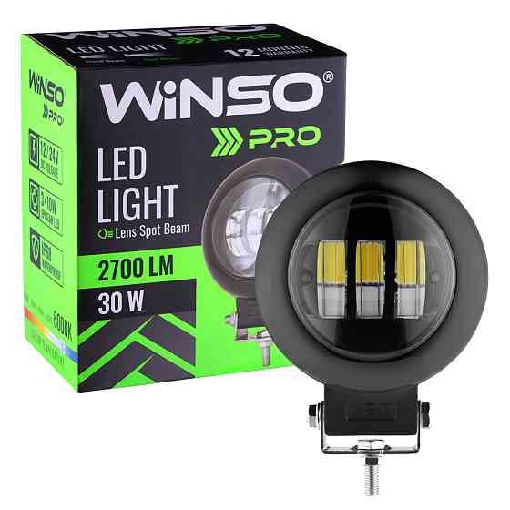 Фара светодиодная Winso Pro 10-30V, 30W (3x10W), 2700Lm, CSP1860DE 1шт (780770) Львов